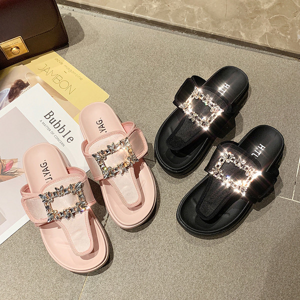 Papuci casual de dama cu pietre in negru si roz