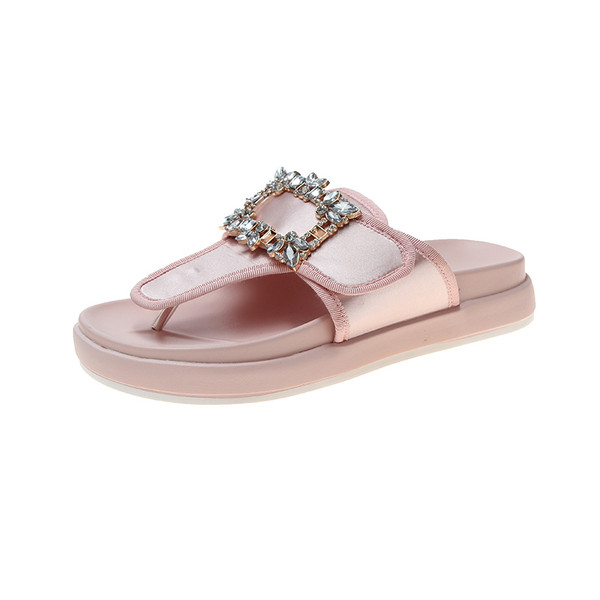 Papuci casual de dama cu pietre in negru si roz