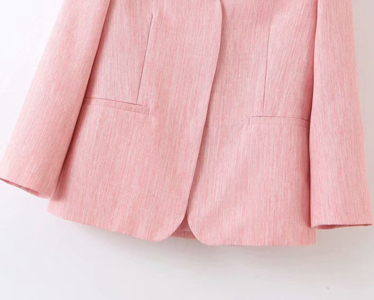 Дамско елегантно сако с дълъг ръкав в розов цвят