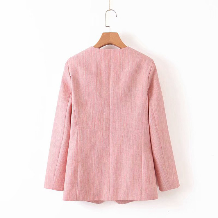 Дамско елегантно сако с дълъг ръкав в розов цвят