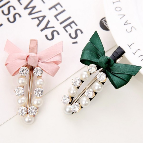 Ac de păr de damă în trei culori cu perle și panglică