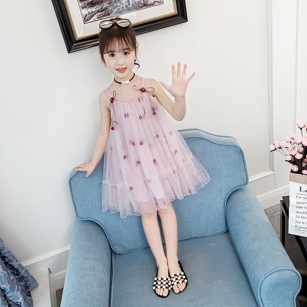 Rochie de copii actuala pentru fete in roz cu tul - model croiat