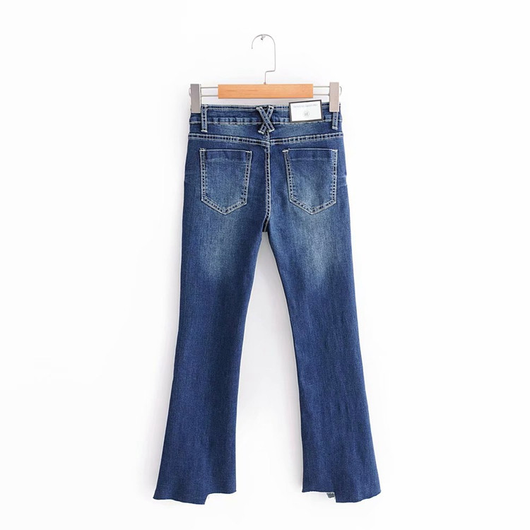 Blugi Charleston de dama de culoare albastra