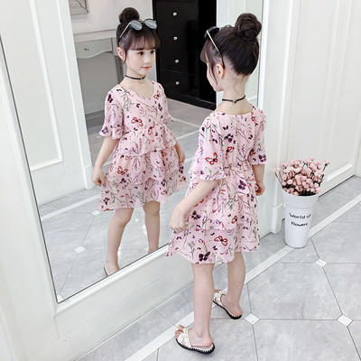 Rochie modernă pentru copii pentru fete în două culori - negru și roz