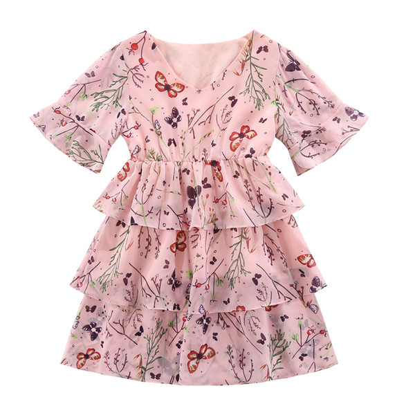 Rochie modernă pentru copii pentru fete în două culori - negru și roz