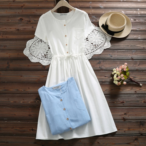 Rochie de dama moderna cu decolteu in alb si albastru