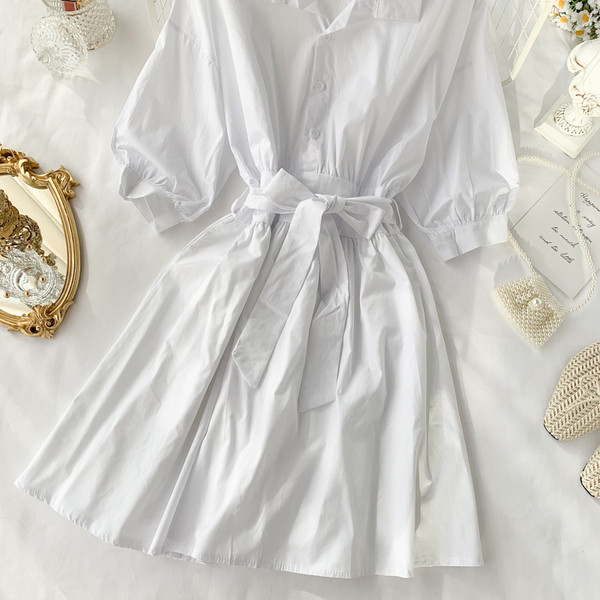 Rochie de dama cu maneci 3/4 de culoare alba