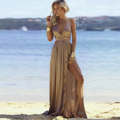 Rochie elegantă de damă cu decolteu în V - mai multe culori