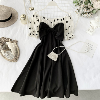 Rochie de dama cu umerii goi in negru