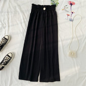 Pantaloni casual dama model lat cu talie inalta in mai multe culori