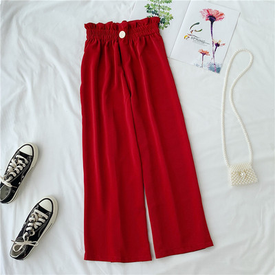 Pantaloni casual dama model lat cu talie inalta in mai multe culori