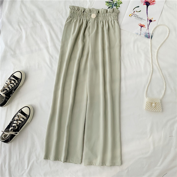 Pantaloni casual dama model lat cu talie inalta in mai multe culori