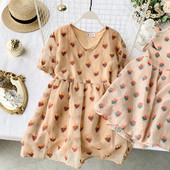 Дамска рокля с бродерия в два цвята