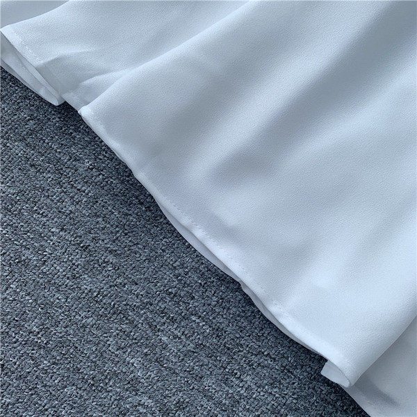 Rochie lunga de dama cu bretele subtiri in rosu si alb