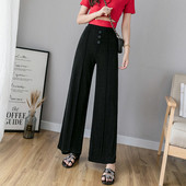 Pantaloni de dama la moda in negru cu nasturi