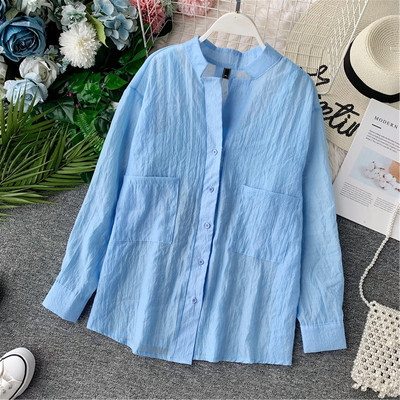 Cămașă de damă modernă model larg cu mâneci lungi în mai multe culori