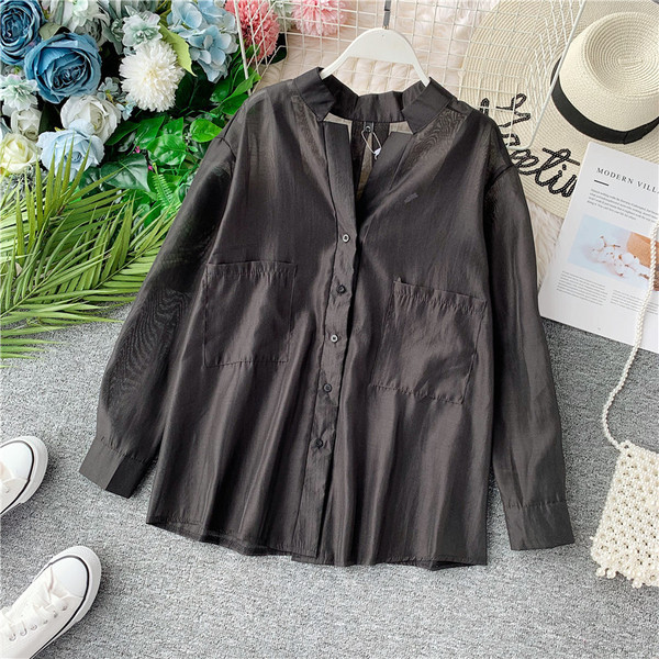 Cămașă de damă modernă model larg cu mâneci lungi în mai multe culori