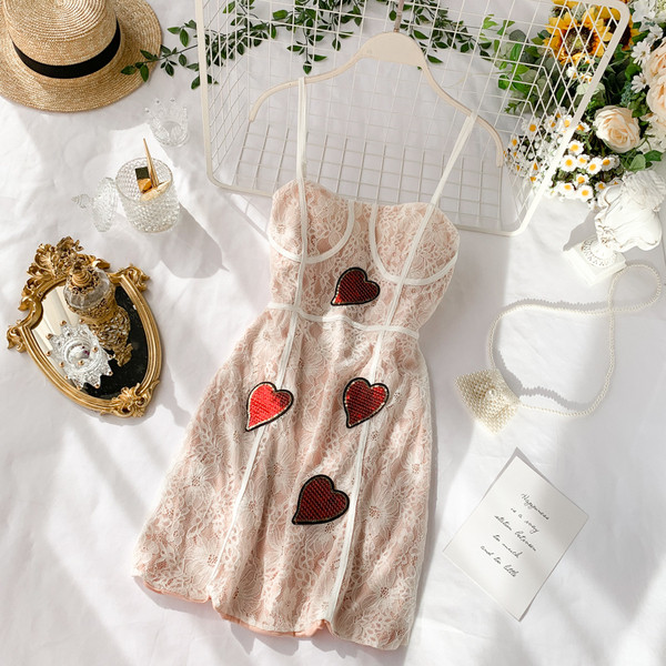 Rochie eleganta de dama cu dantela si paiete