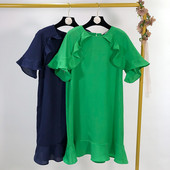 Rochie scurta de dama cu decolteu oval in doua culori