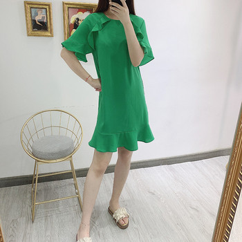 Rochie scurta de dama cu decolteu oval in doua culori