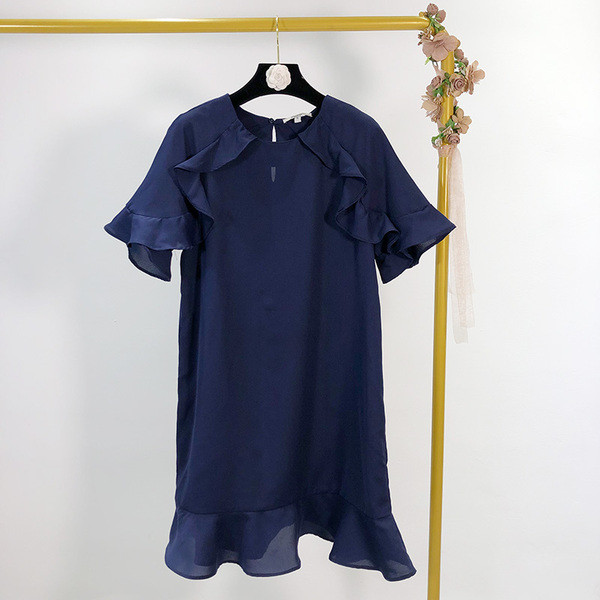 Rochie scurta de dama cu decolteu oval in doua culori