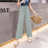 Pantaloni de dama actuali cu cravate in verde