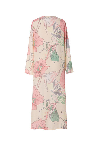 Μακρύ γυναικείο παρεό  με μοτίβα λουλουδιών σε διάφορα χρώματα