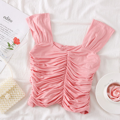 Maiou de damă de zi cu bretele alb, bej, roz și negru