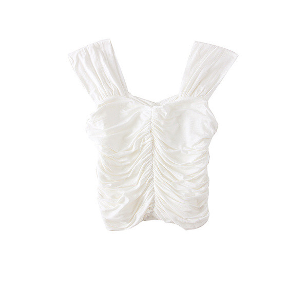 Maiou de damă de zi cu bretele alb, bej, roz și negru