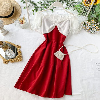 Rochie moderna de dama cu umerii goi in mai multe culori