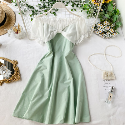 Rochie moderna de dama cu umerii goi in mai multe culori