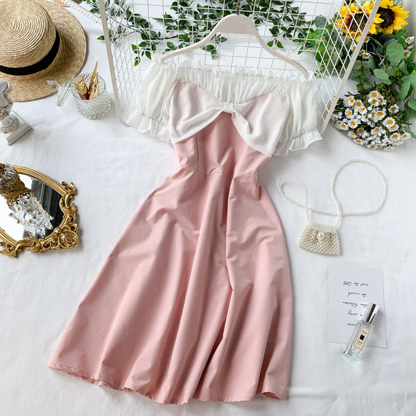 Rochie moderna de dama cu umerii goi in mai multe culori