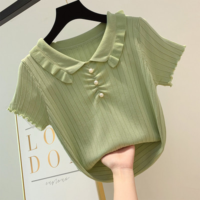 Bluză de damă cu mâneci scurte și nasturi