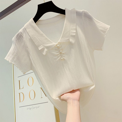 Bluză de damă cu mâneci scurte și nasturi