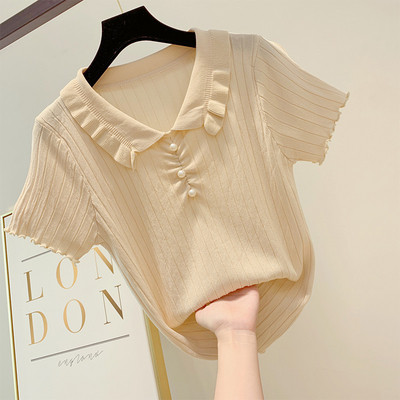 Bluză de damă cu mâneci scurte și nasturi