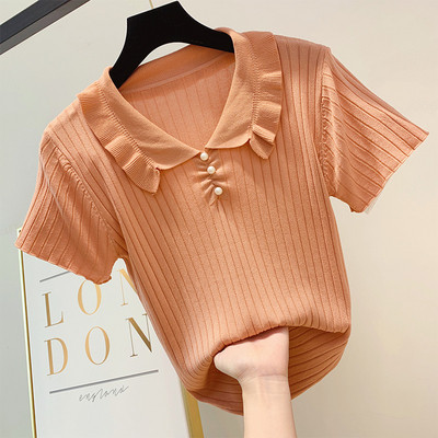 Bluză de damă cu mâneci scurte și nasturi