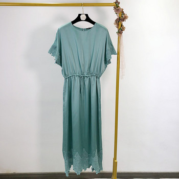 Rochie de dama cu dantela si talie elastica de culoare albastra