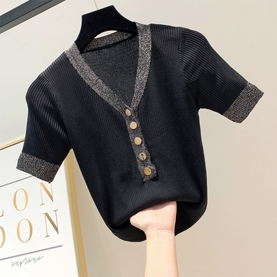 Bluza de dama cu nasturi si maneca scurta