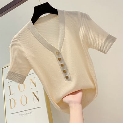 Bluza de dama cu nasturi si maneca scurta