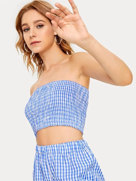 Set actual de vară pentru femei din două părți în albastru