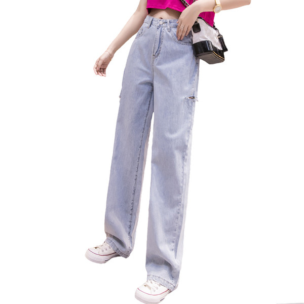 Blugi de dama moderni model larg-cu buzunare