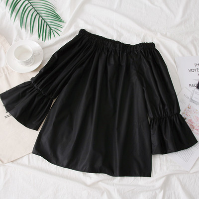 Bluza de dama model nou cu umerii goi in verde, alb, roz si negru