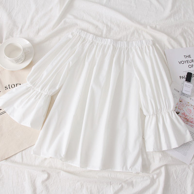 Bluza de dama model nou cu umerii goi in verde, alb, roz si negru