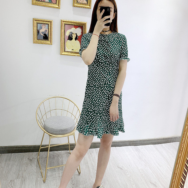 Rochie scurta casual de dama cu model floral