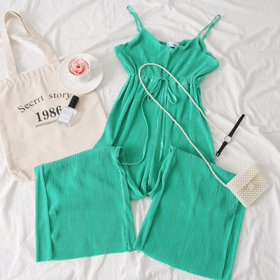 Salopeta de dama moderna cu bretele in verde, roz, negru si maro