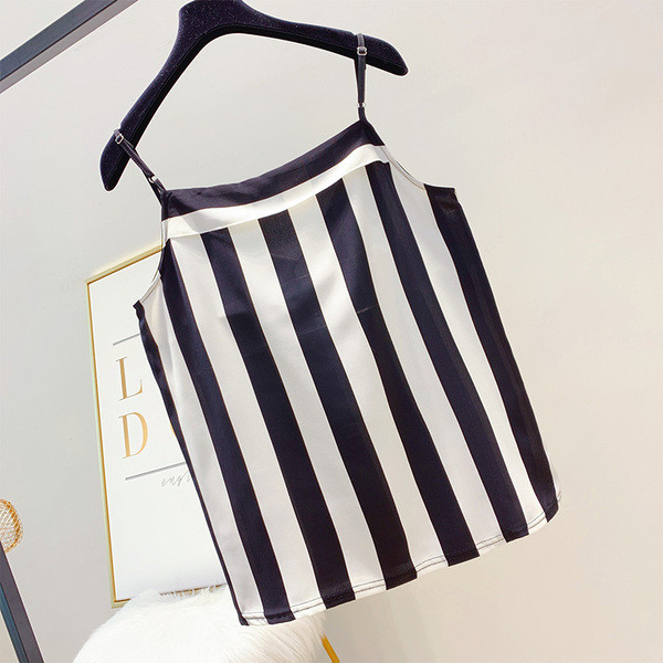 Maieu modern de damă în dungi, cu bretele subțiri