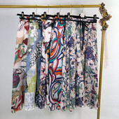 Fusta lunga dama cu cravate in talie diferite modele