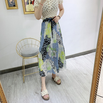 Fusta lunga dama cu cravate in talie diferite modele