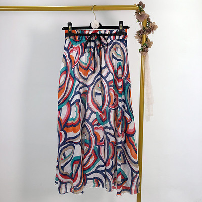 Fusta lunga dama cu cravate in talie diferite modele