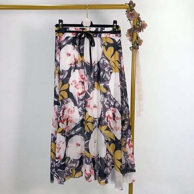 Fusta lunga dama cu cravate in talie diferite modele